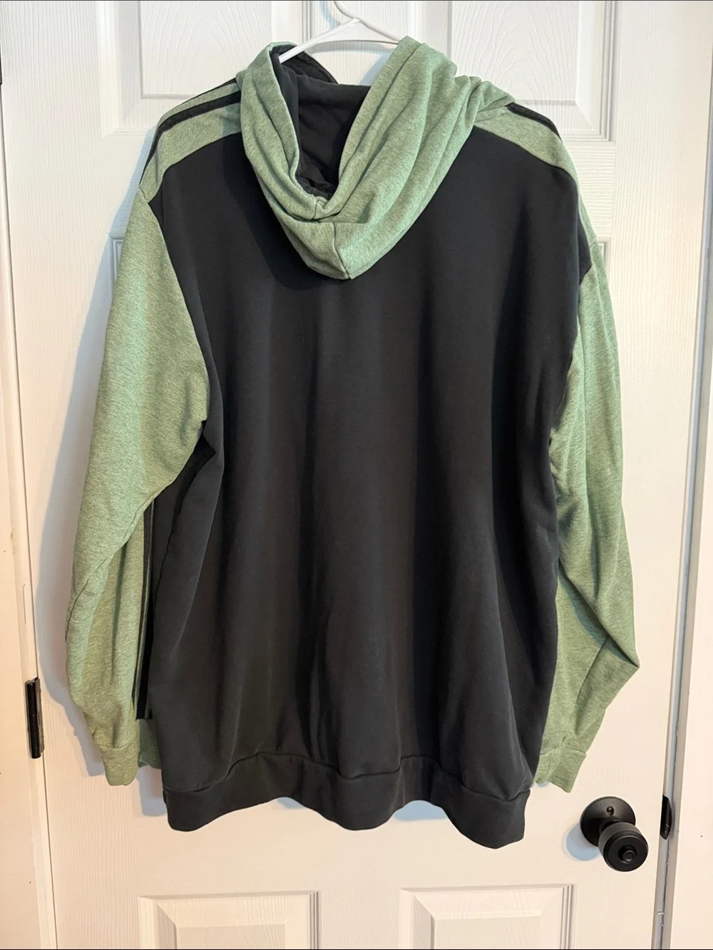 adidas Black and Sage Two-Tone Hooded Pullover